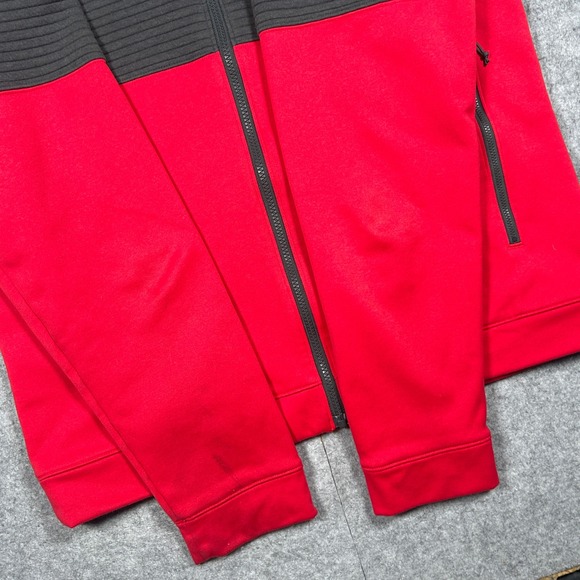 The North Face Hoodie Mens Large Red Grey Full Zip Colorblock Activewear - Picture 11 of 16